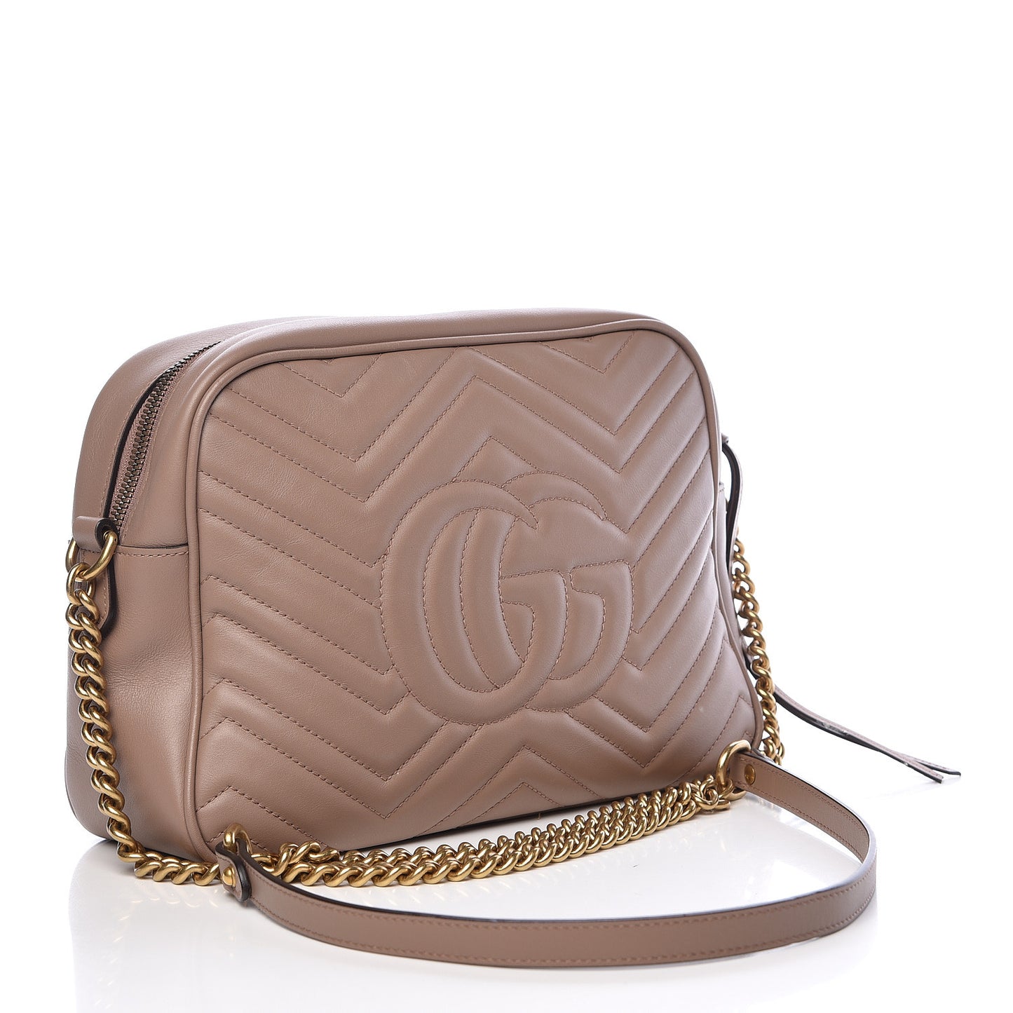 Calfskin Matelasse Medium GG Marmont Chain Shoulder Bag Porcelain Rose