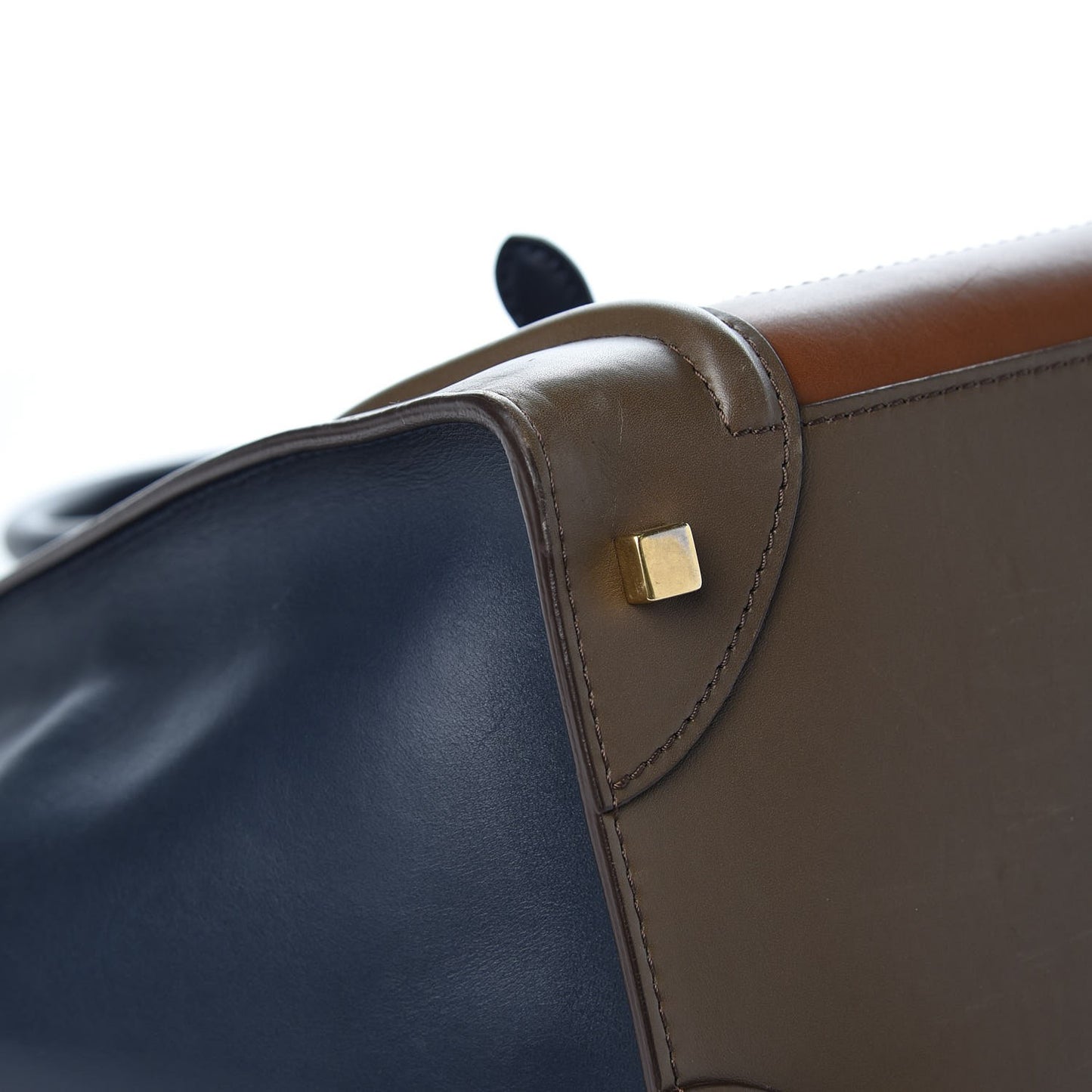Satin Calfskin Mini Tri-Color Luggage Camel