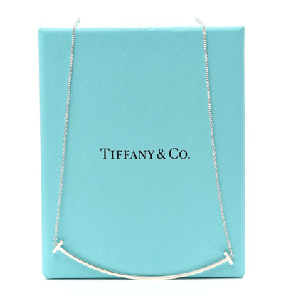Tiffany Sterling Silver Large T Smile Pendant Necklace 7 of 7