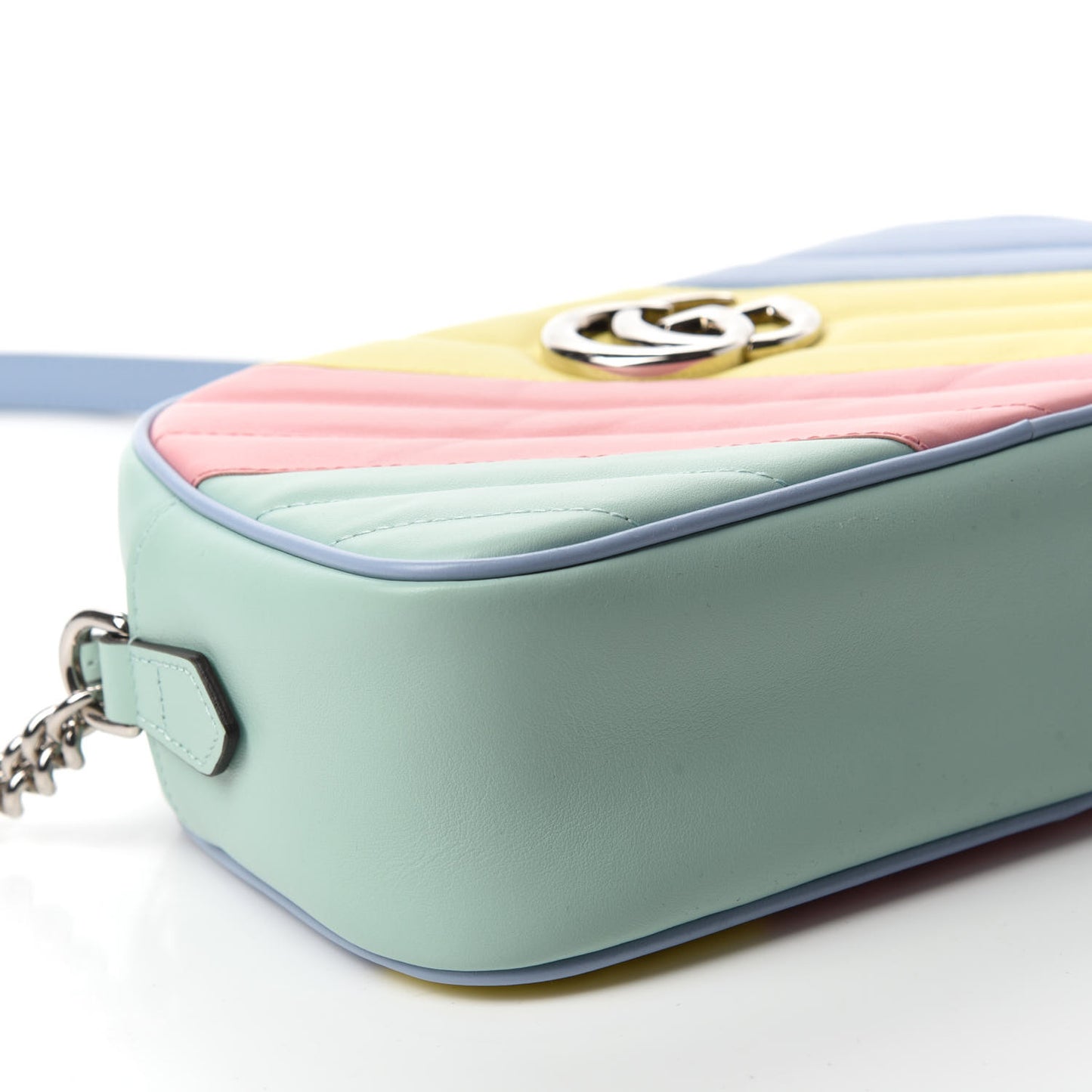 Calfskin Matelasse Diagonal Small GG Marmont Chain Shoulder Bag Multicolor Pastel