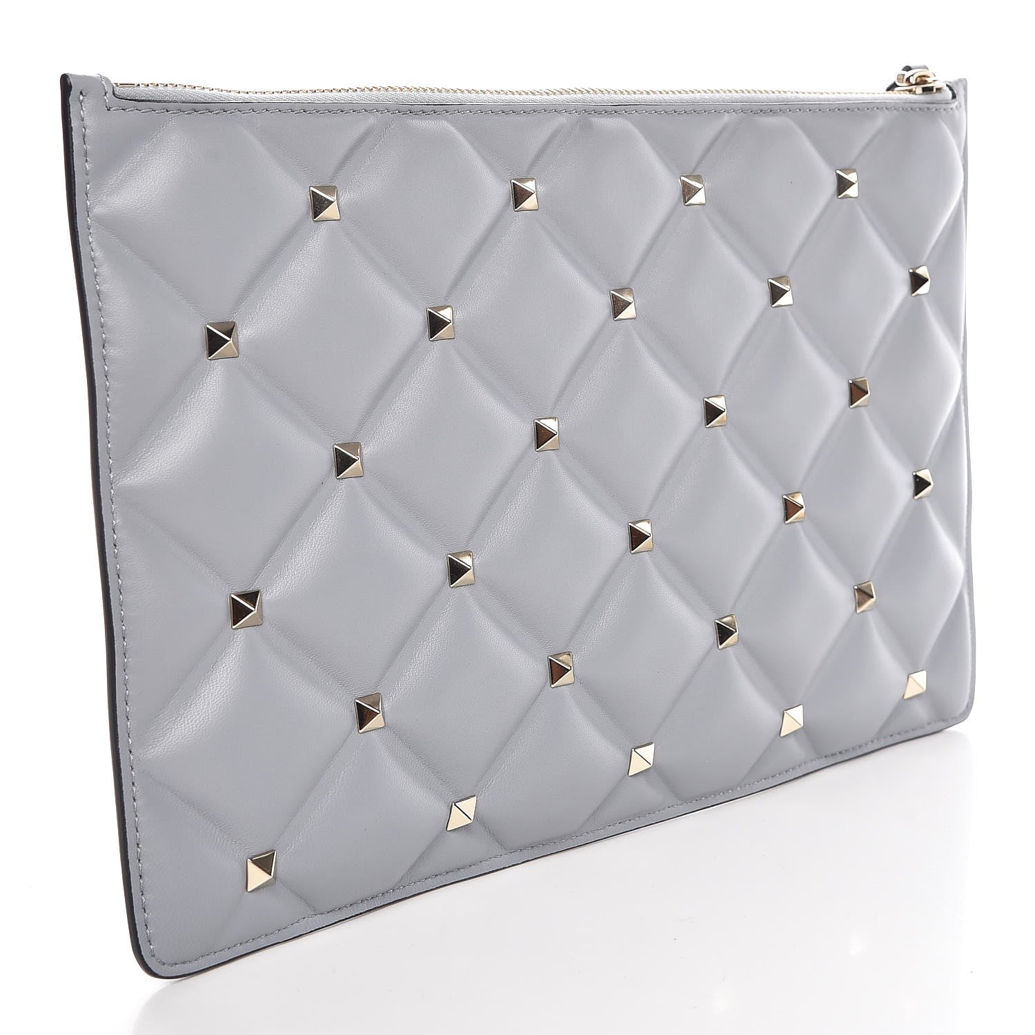 Valentino Garavani Nappa Candystud Zip Pouch Pastel Grey 3 of 8