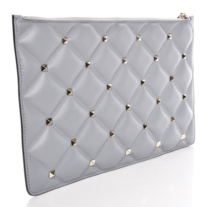 Valentino Garavani Nappa Candystud Zip Pouch Pastel Grey 3 of 8