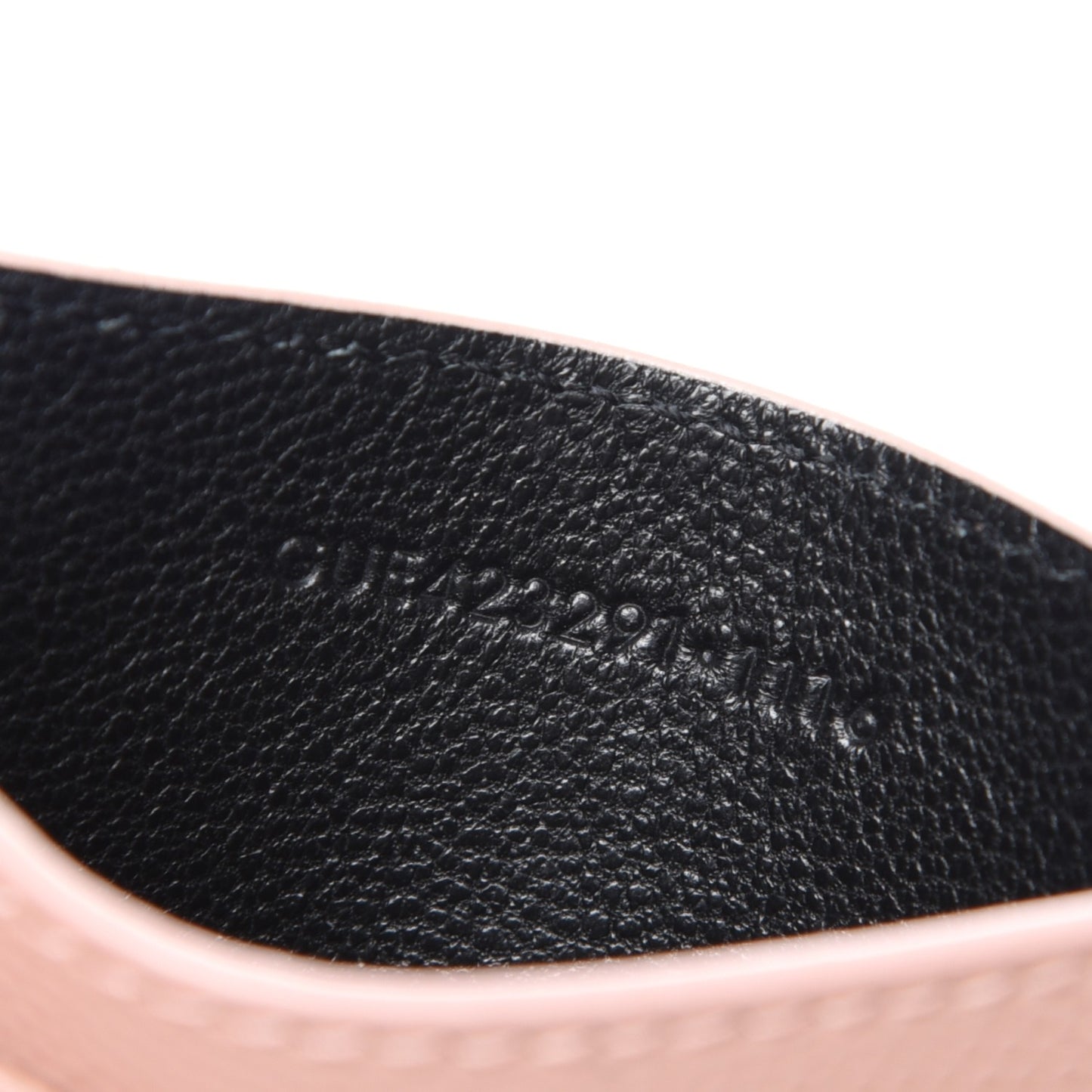 Grain De Poudre Matelasse Chevron Monogram Credit Card Case Pale Pink