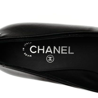 Chanel Lambskin Patent CC Cap Toe Bow Ballerina Flats 40.5 Black 6 of 6