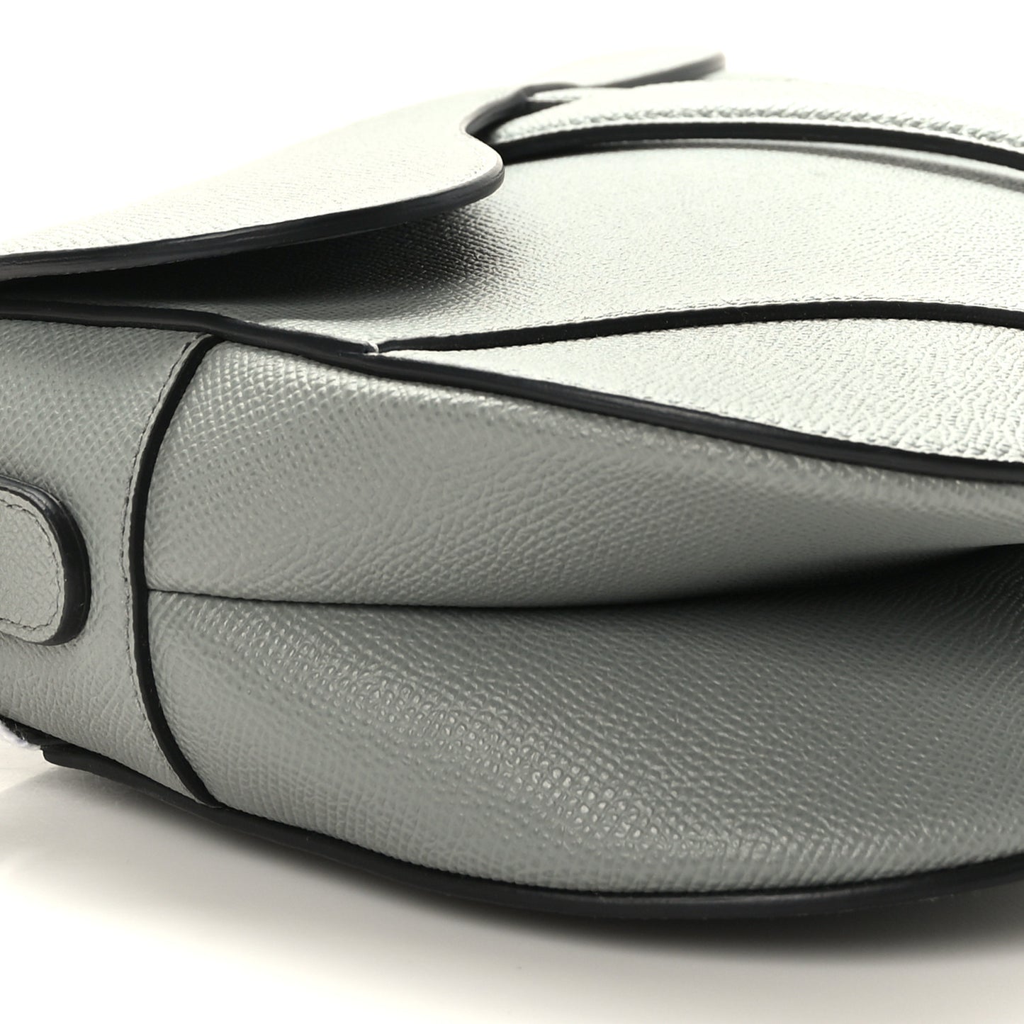 Grained Calfskin Saddle Bag Grey
