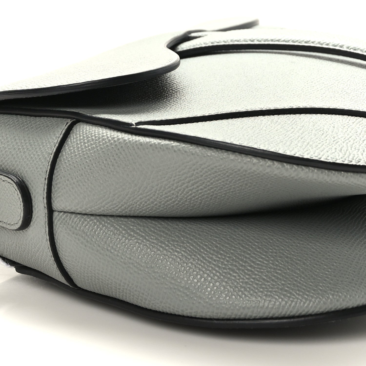 Christian Dior Grained Calfskin Saddle Bag Grey 8 of 9