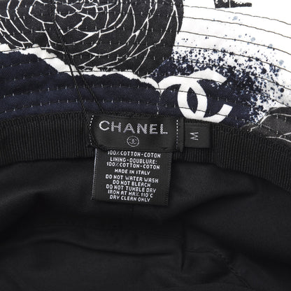 Chanel Cotton Coco Print Bucket Hat M Navy Black White 6 of 7