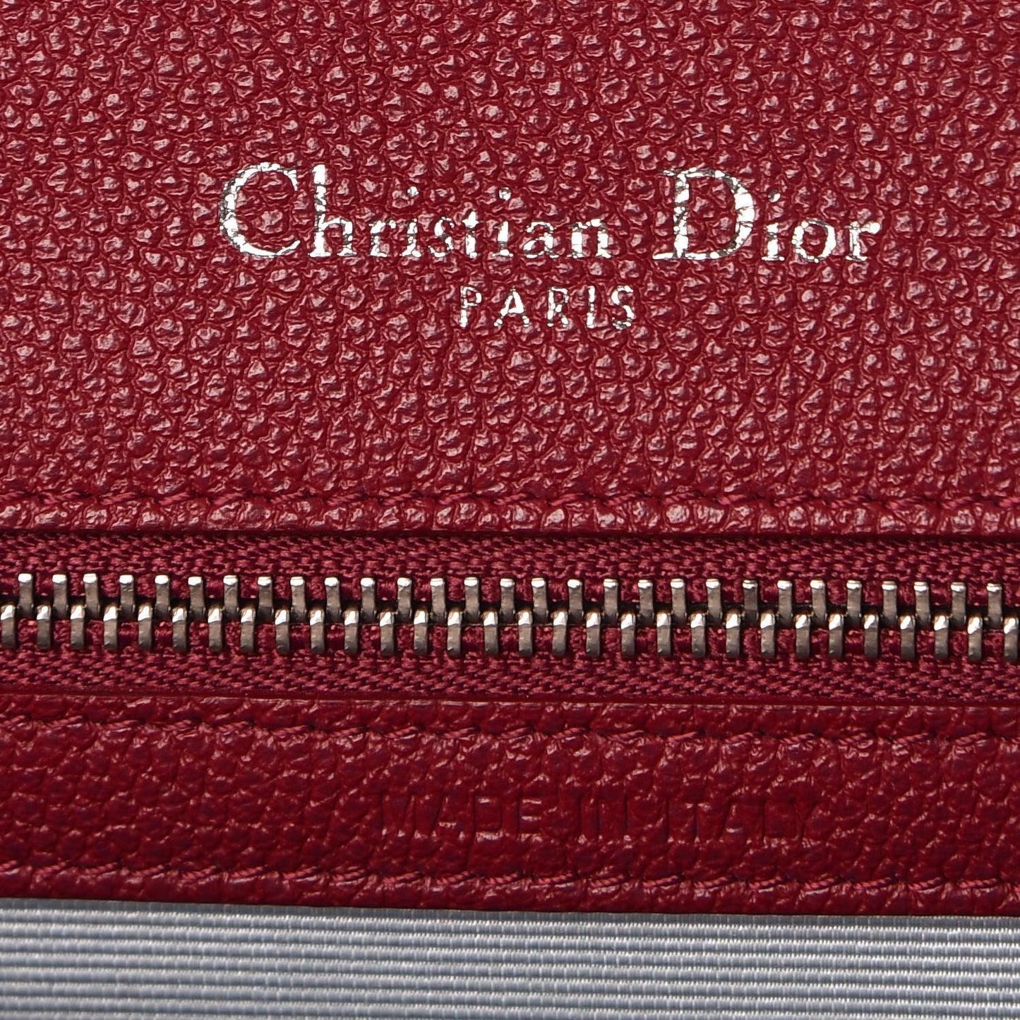 Grained Calfskin Large Diorama Flap Bag Burgundy