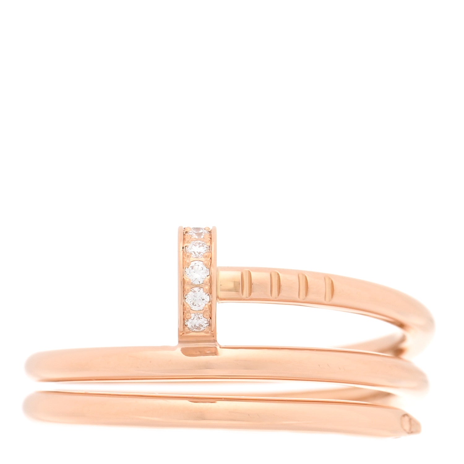 Cartier 18K Yellow Gold Diamond Juste Un Clou Wrap Ring 58 8.25 3 of 5