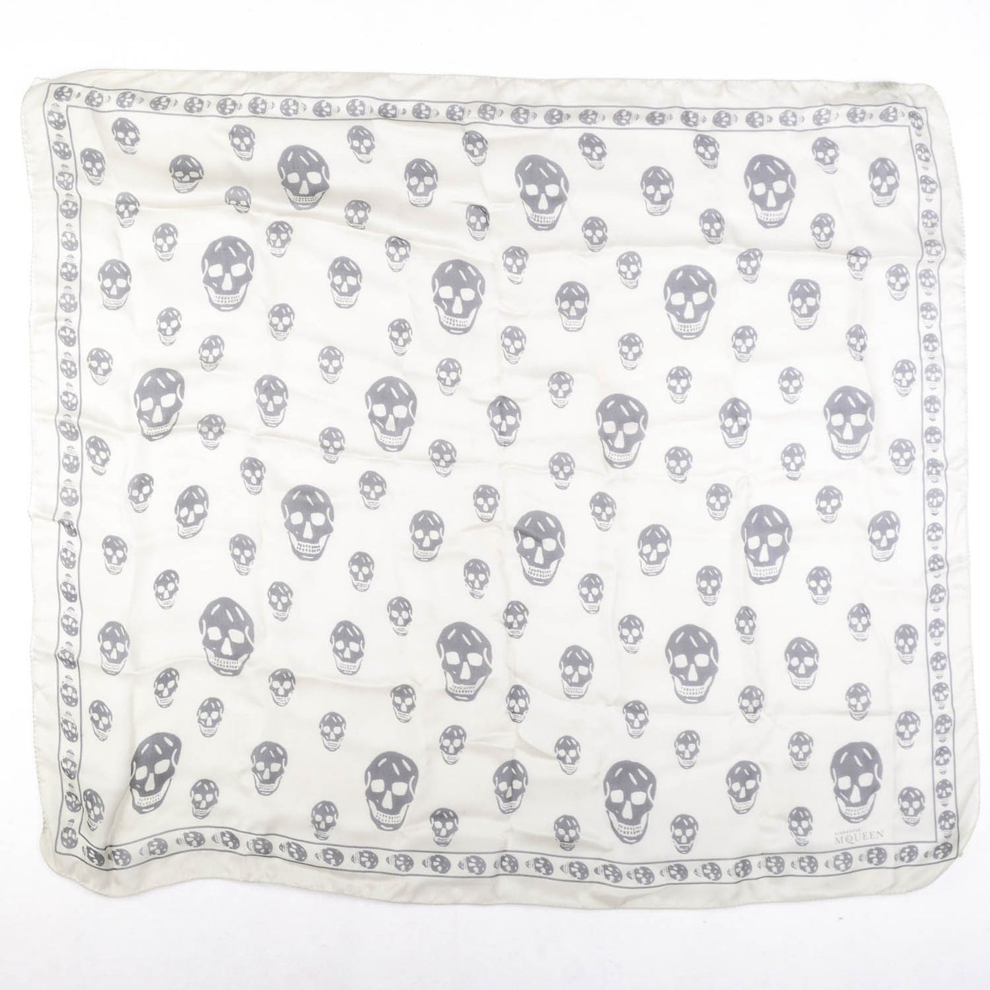 Silk Chiffon Skull Scarf Grey