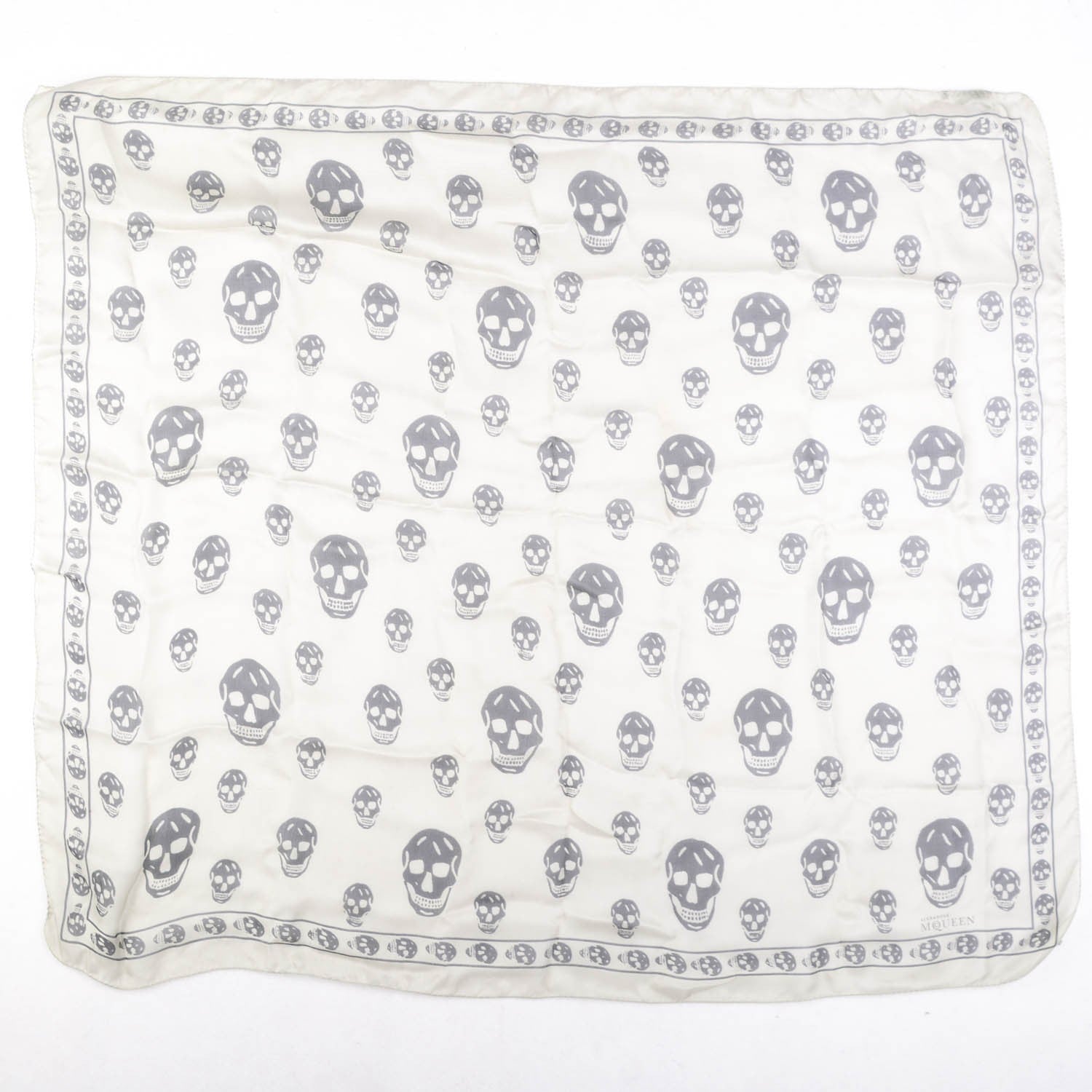 Alexander McQueen Silk Chiffon Skull Scarf Grey 3 of 6