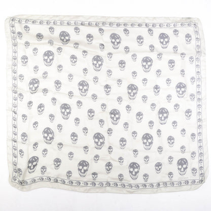 Alexander McQueen Silk Chiffon Skull Scarf Grey 3 of 6