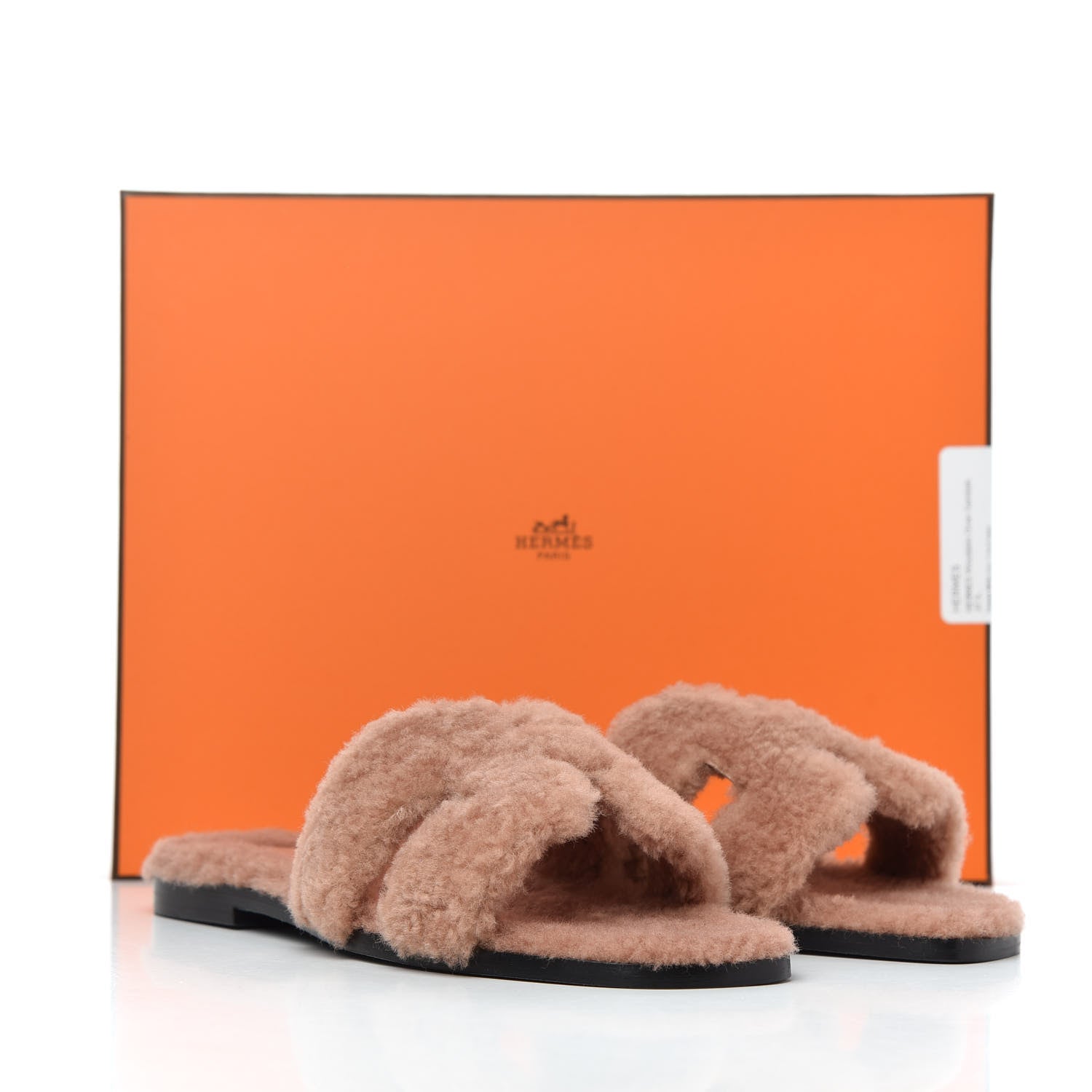 Hermes Woolskin Oran Sandals 37.5 Rose Aube 10 of 10