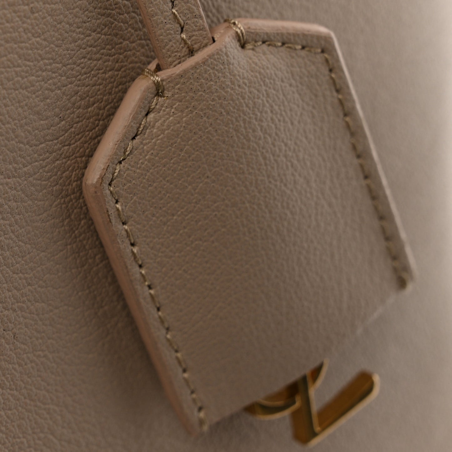 Calfskin Large Shopping Tote Dark Beige