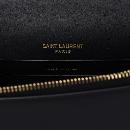 Saint Laurent Smooth Calfskin Classic Monogram Kate Tassel Chain Wallet Black 8 of 10