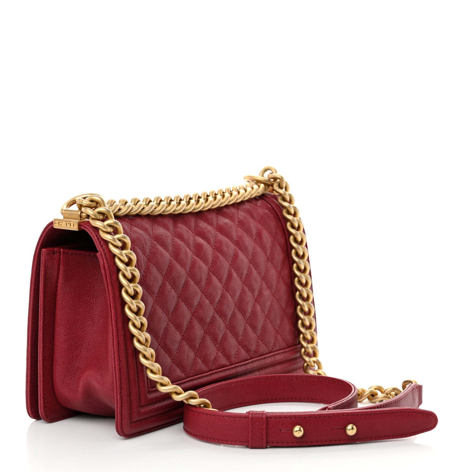 Chanel Caviar Quilted Medium Boy Flap Red 3 of 10