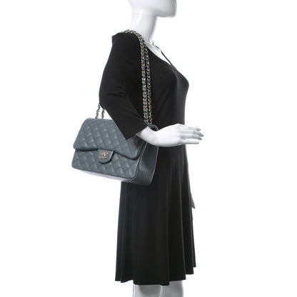 Chanel Caviar Quilted Jumbo Double Flap Dark Grey 2 of 9