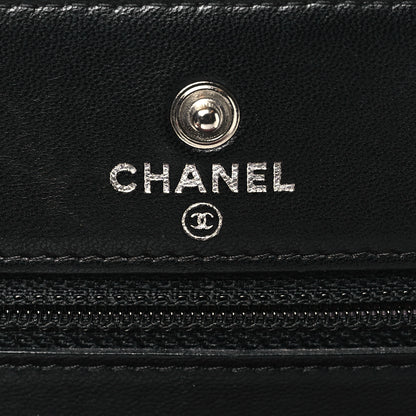Chanel Lambskin Micro Quilted Wallet On Chain WOC Black 6 of 11