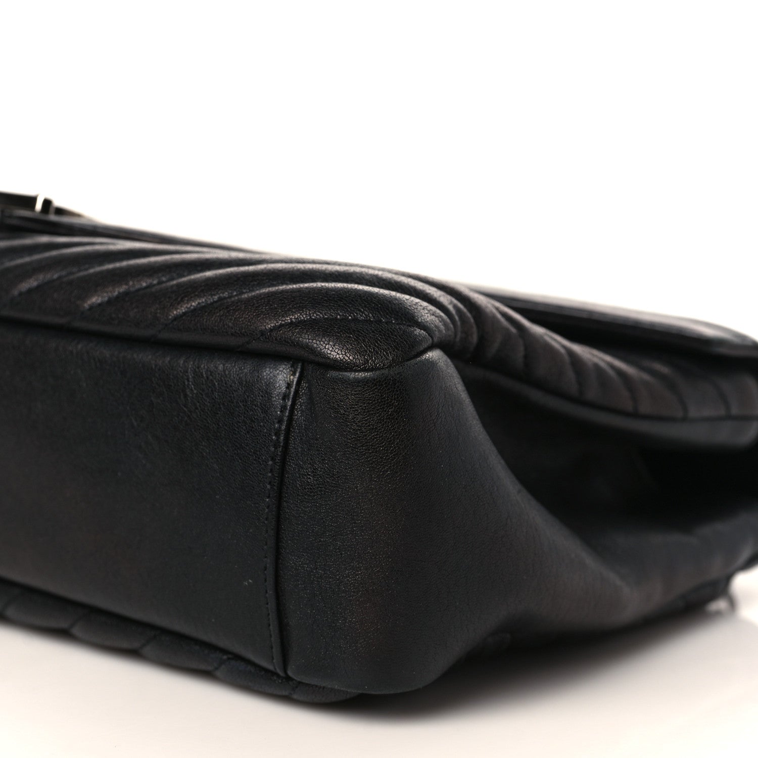 Saint Laurent Sheepskin Matelasse Chevron Monogram Large College Satchel Black 9 of 9