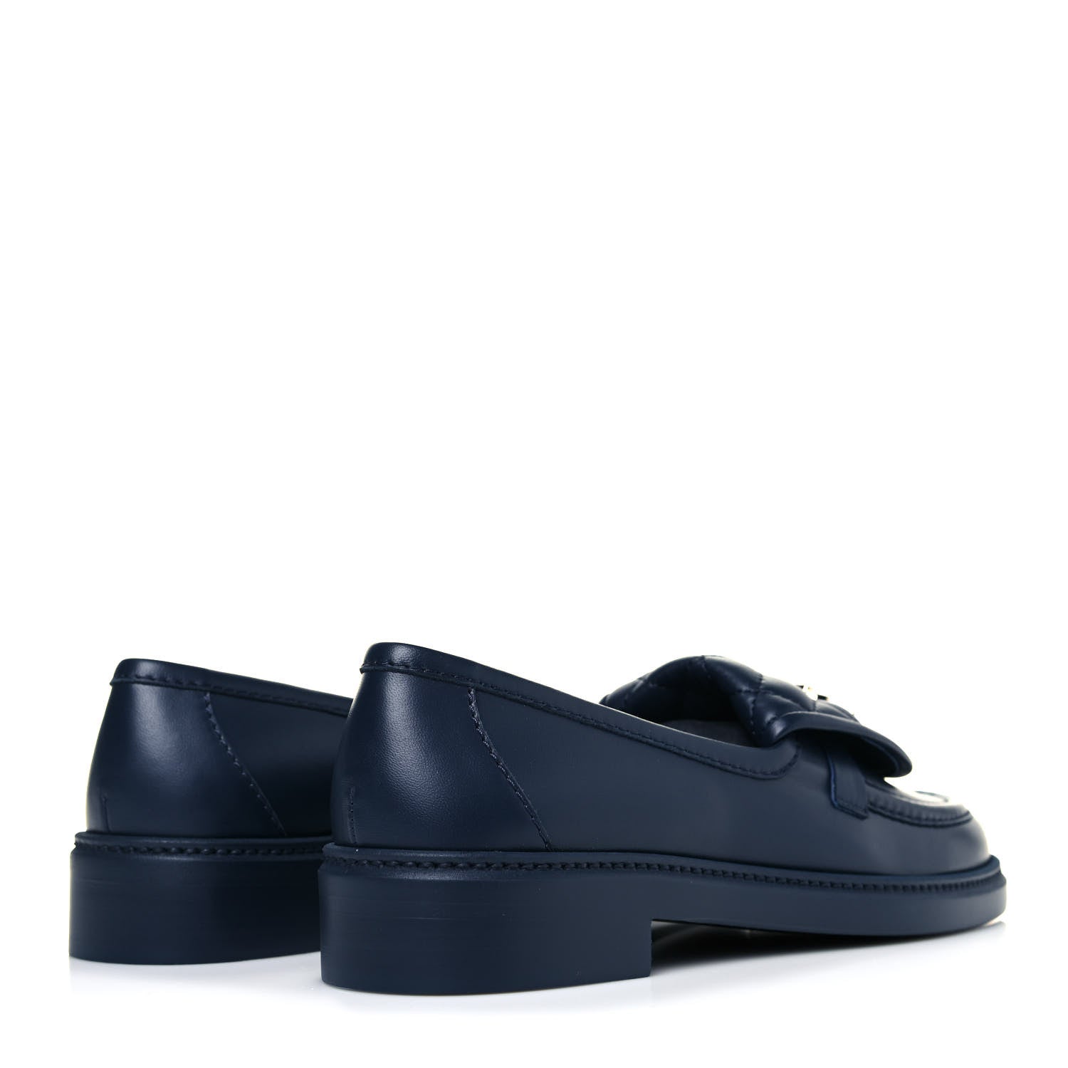Chanel Lambskin Quilted CC Turnlock Loafers 39.5 Navy 4 of 8
