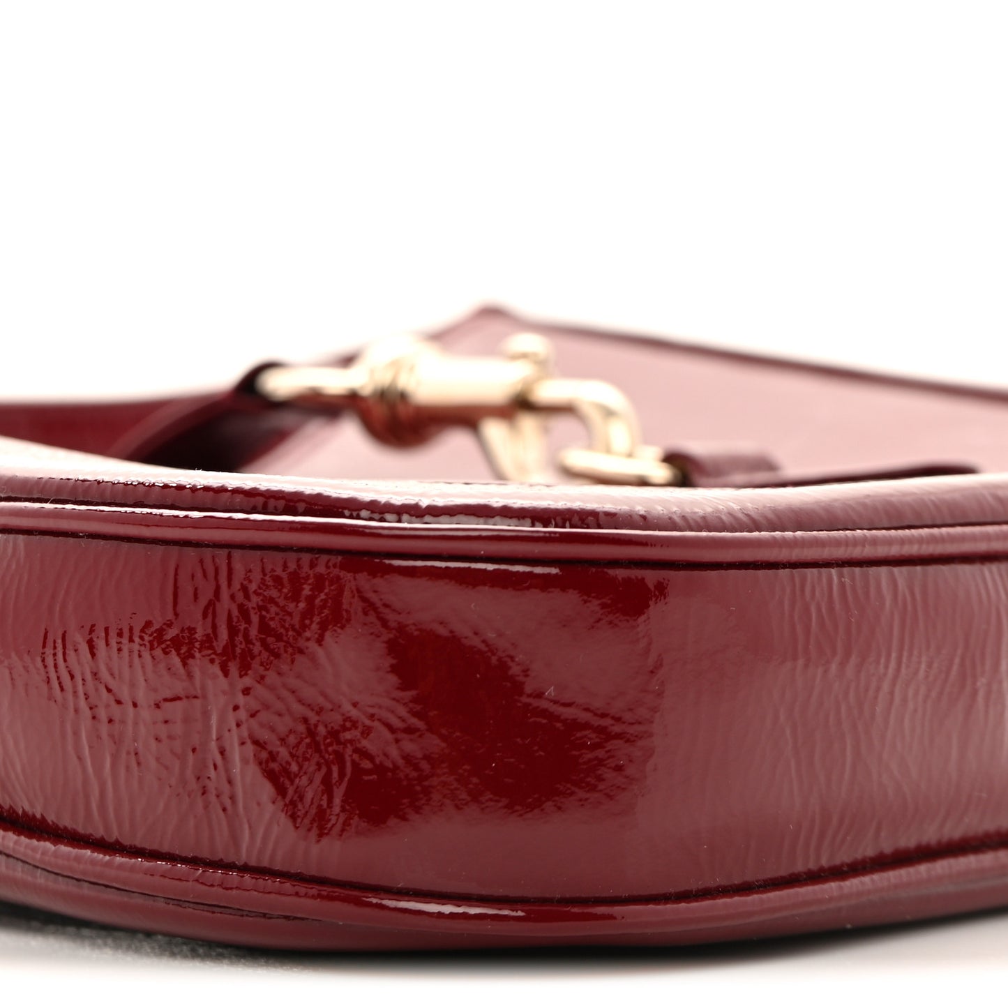Patent Calfskin Small Jackie Shoulder Bag Rosso