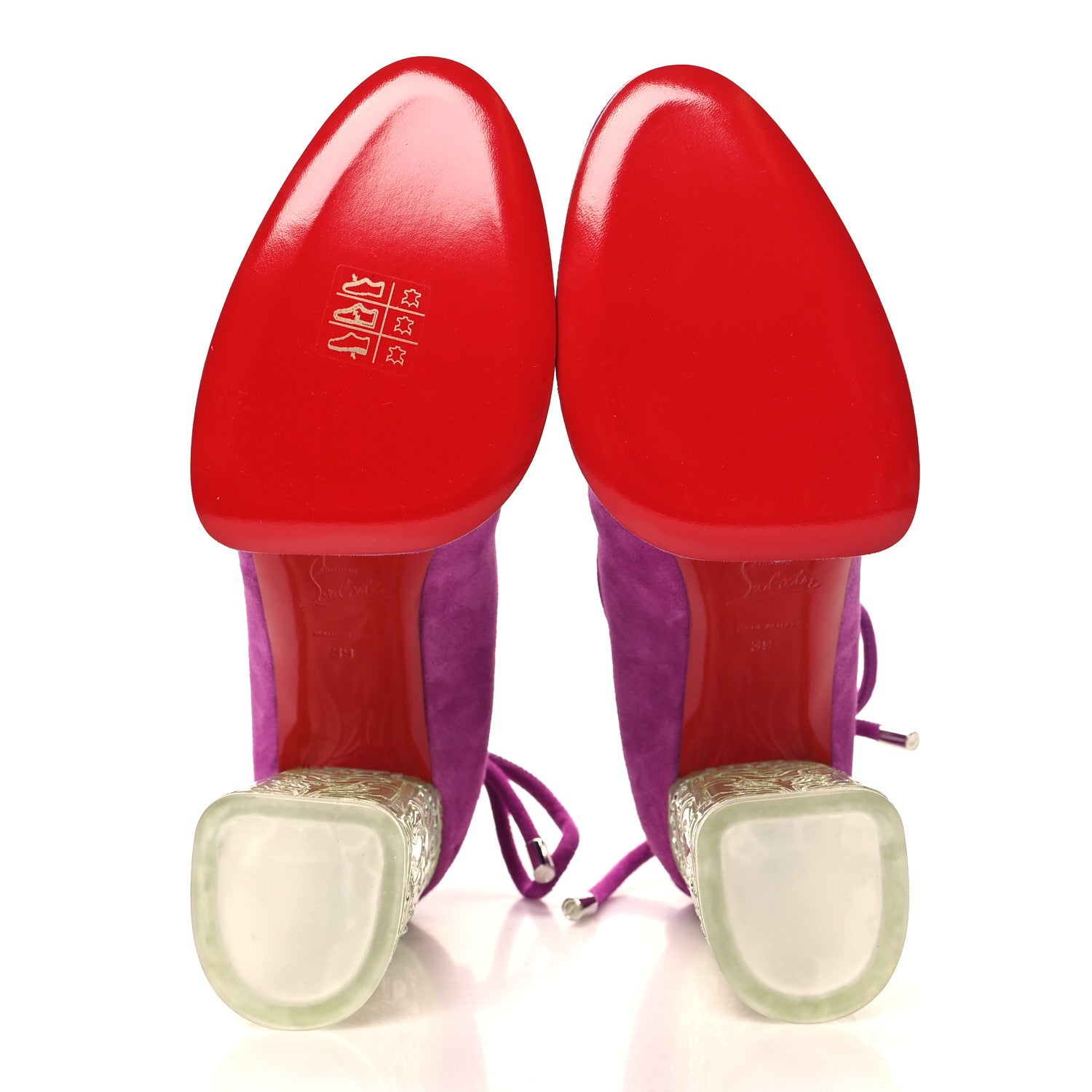 Christian Louboutin Veau Velours Loubi Mystery Yazefir 130mm Platform Pumps 39 Bougainvillier 6 of 9