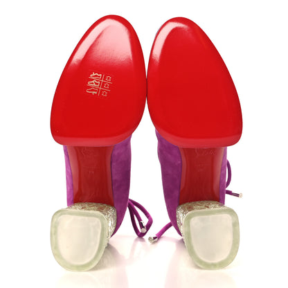 Christian Louboutin Veau Velours Loubi Mystery Yazefir 130mm Platform Pumps 39 Bougainvillier 6 of 9