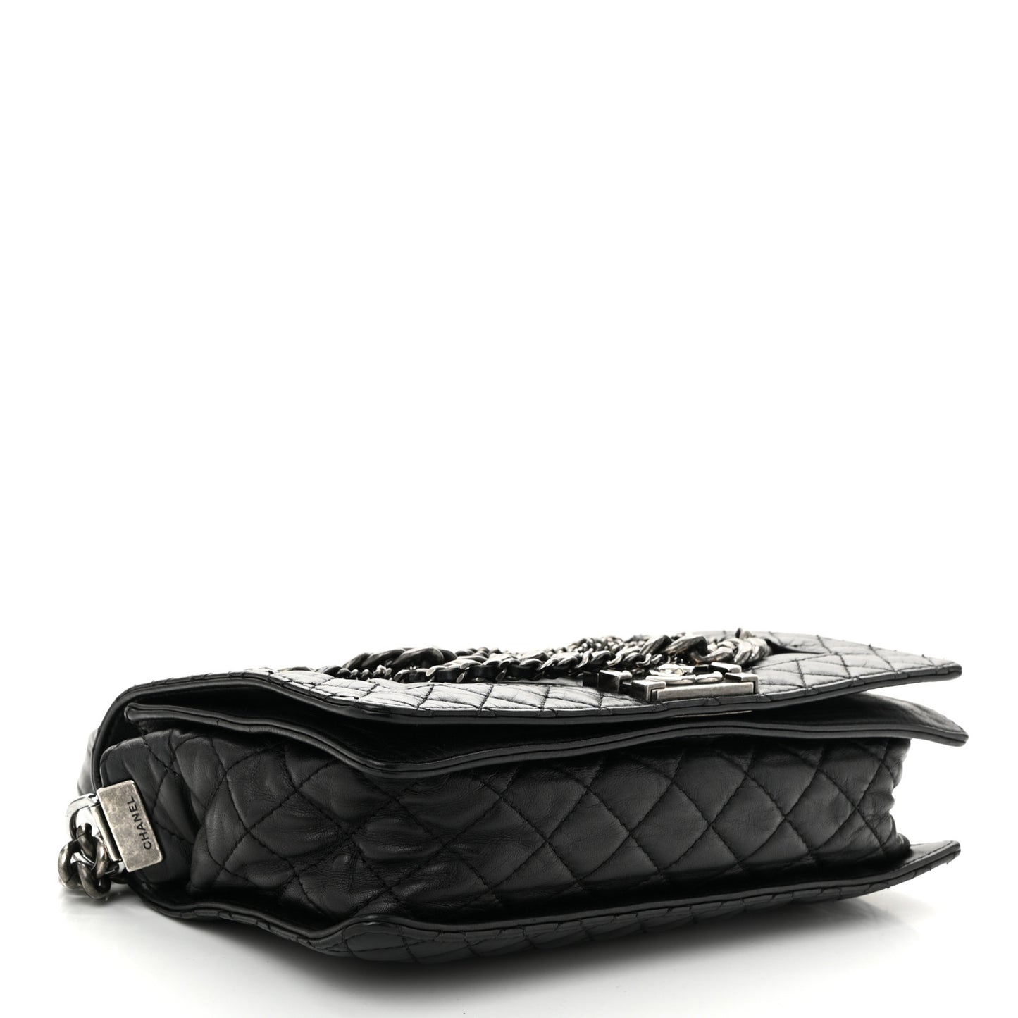 Calfskin Enchained New Medium Boy Flap Black