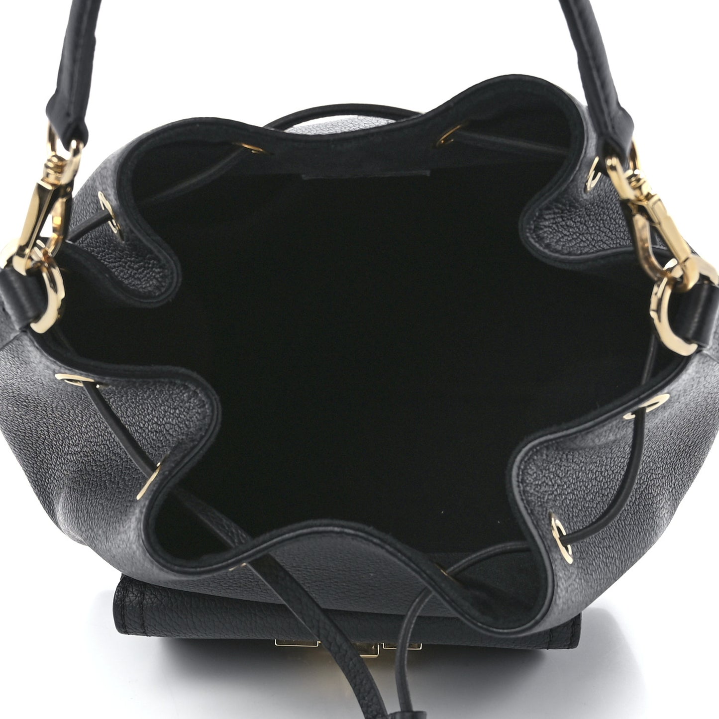 Calfskin Lockme Bucket MM Black
