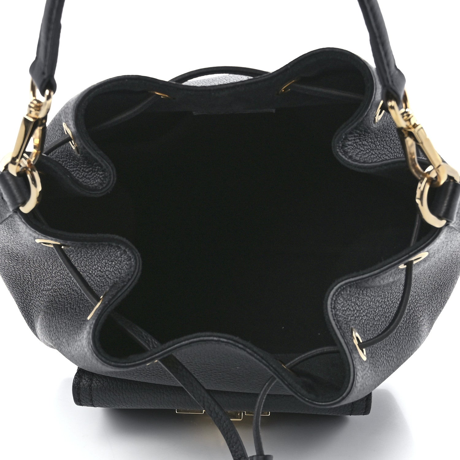 Louis Vuitton Calfskin Lockme Bucket MM Black 5 of 11