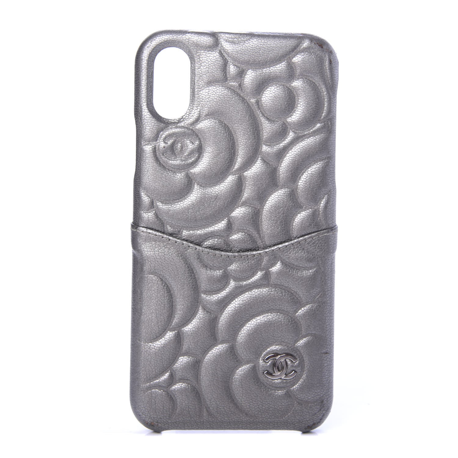 Chanel Goatskin Camellia iPhone X Case Grey 1 of 6