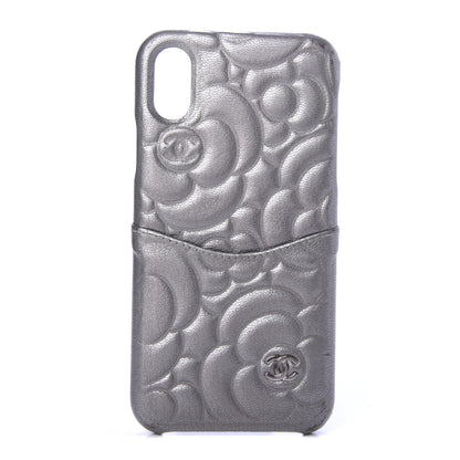 Chanel Goatskin Camellia iPhone X Case Grey 1 of 6