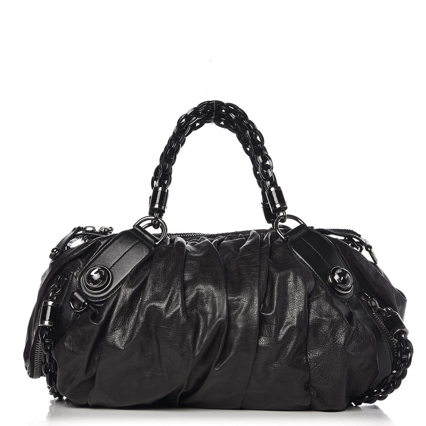 Calfskin Medium Galaxy Satchel Black