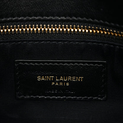 Saint Laurent Lambskin Quilted Toy Loulou Puffer Monogram Chain Satchel Black 6 of 11