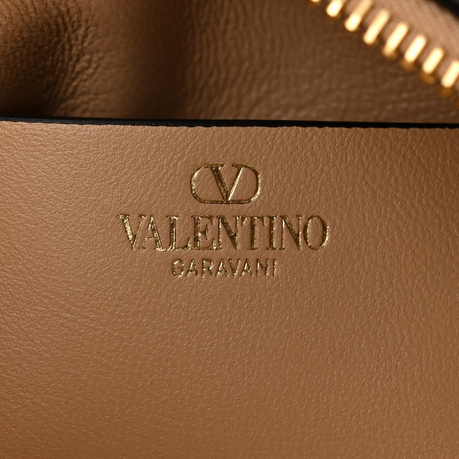 Valentino Garavani Grainy Calfskin Small Vlogo Moon Hobo Bag Cappuccino 6 of 10