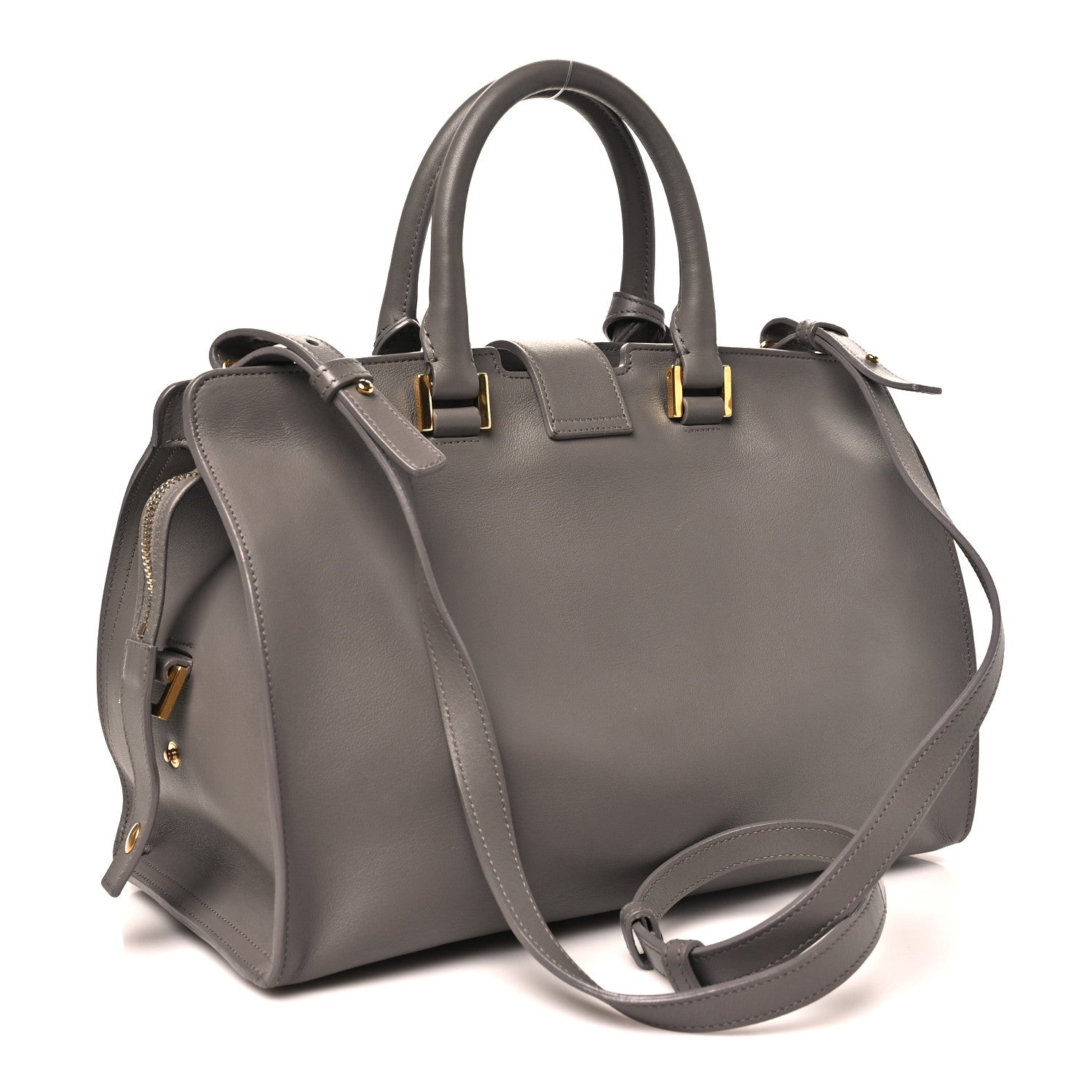 Saint Laurent Calfskin Small Monogram Cabas Fog 3 of 10