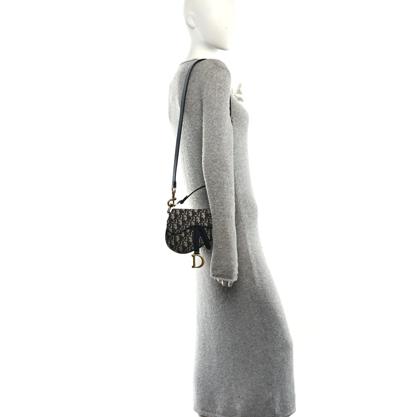 Oblique Mini Saddle Bag With Strap Blue