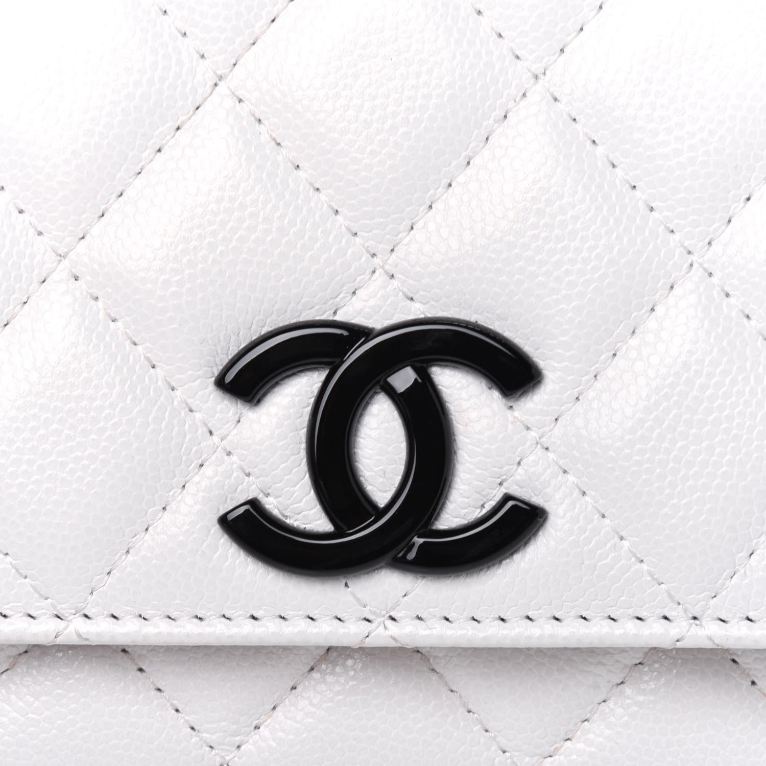 Chanel Caviar Quilted My Everything Wallet On Chain WOC White 16 of 17