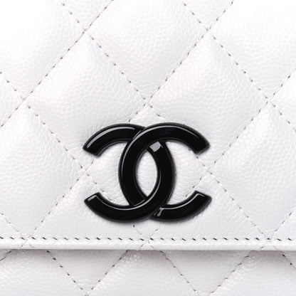 Chanel Caviar Quilted My Everything Wallet On Chain WOC White 16 of 17