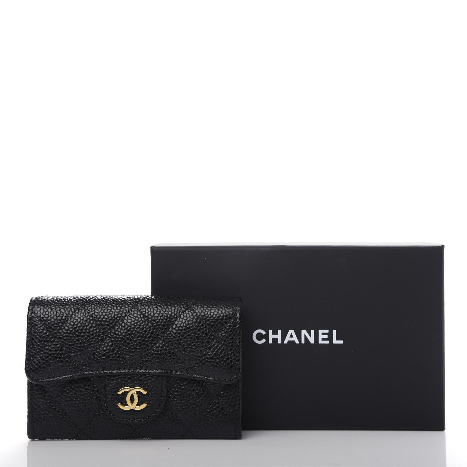 Chanel Caviar Quilted Flap Card Holder Wallet Black 9 of 9