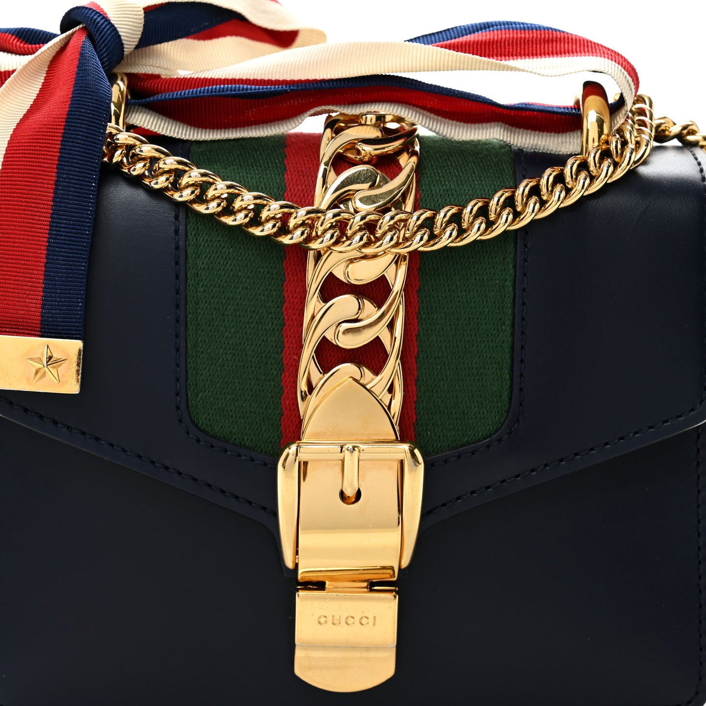 Calfskin Mini Sylvie Chain Shoulder Bag Blue Agata