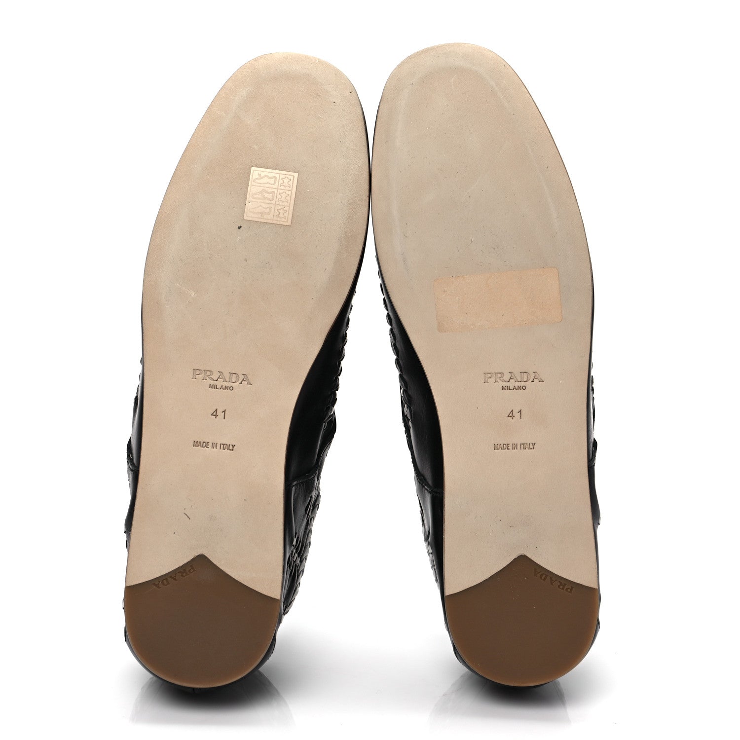 Prada Calfskin Woven Loafers 41 Black White 5 of 7