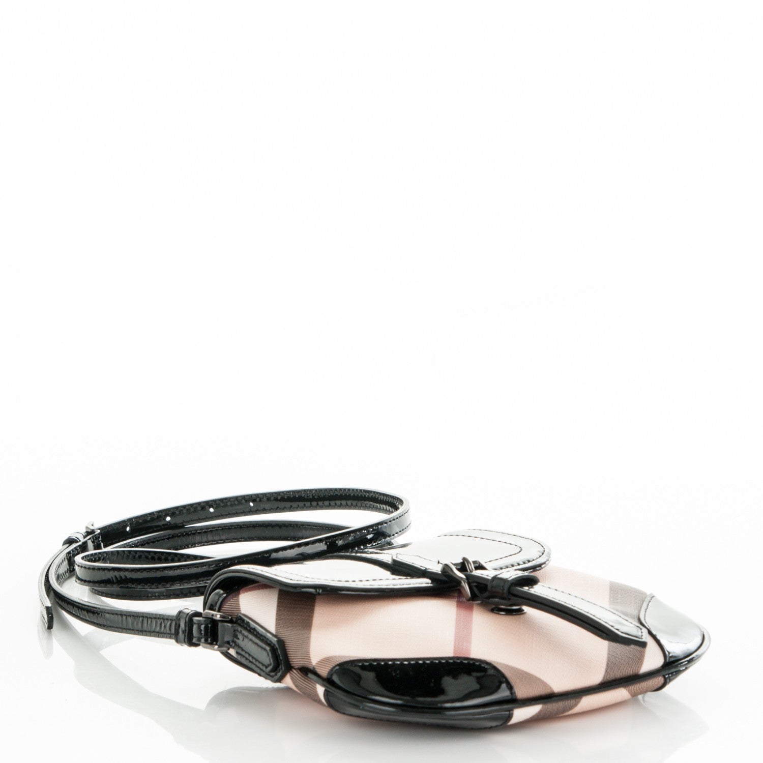 Burberry Patent Nova Check Small Aspley Crossbody Black 4 of 8