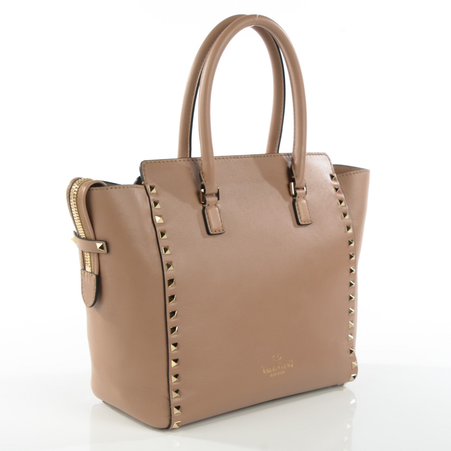 Valentino Garavani Vitello Rockstud Double Handle Tote Alpaca 3 of 8