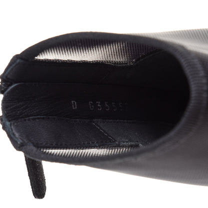 Chanel Mesh Suede Cap Toe Embellished Short Boots 37 Black 10 of 12