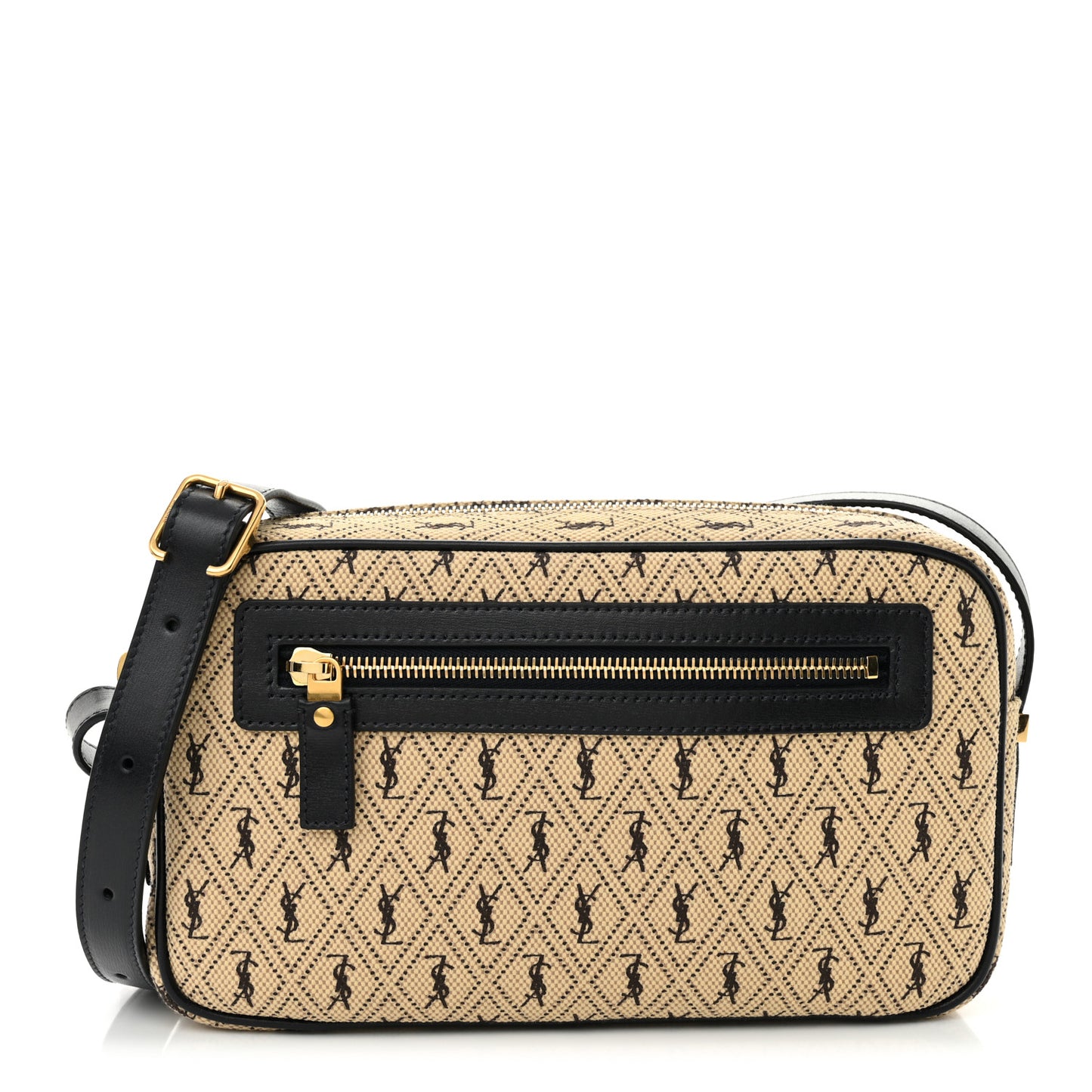 Canvas Monogram All Over Camera Bag Beige