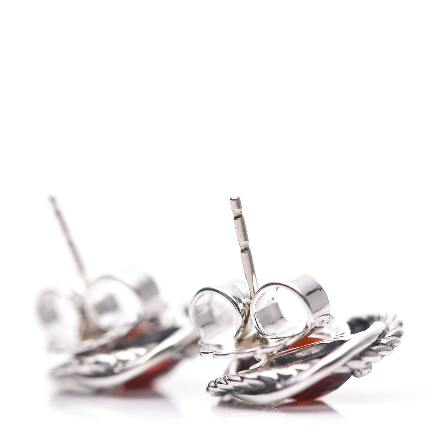 Sterling Silver Garnet 7mm Infinity Earrings