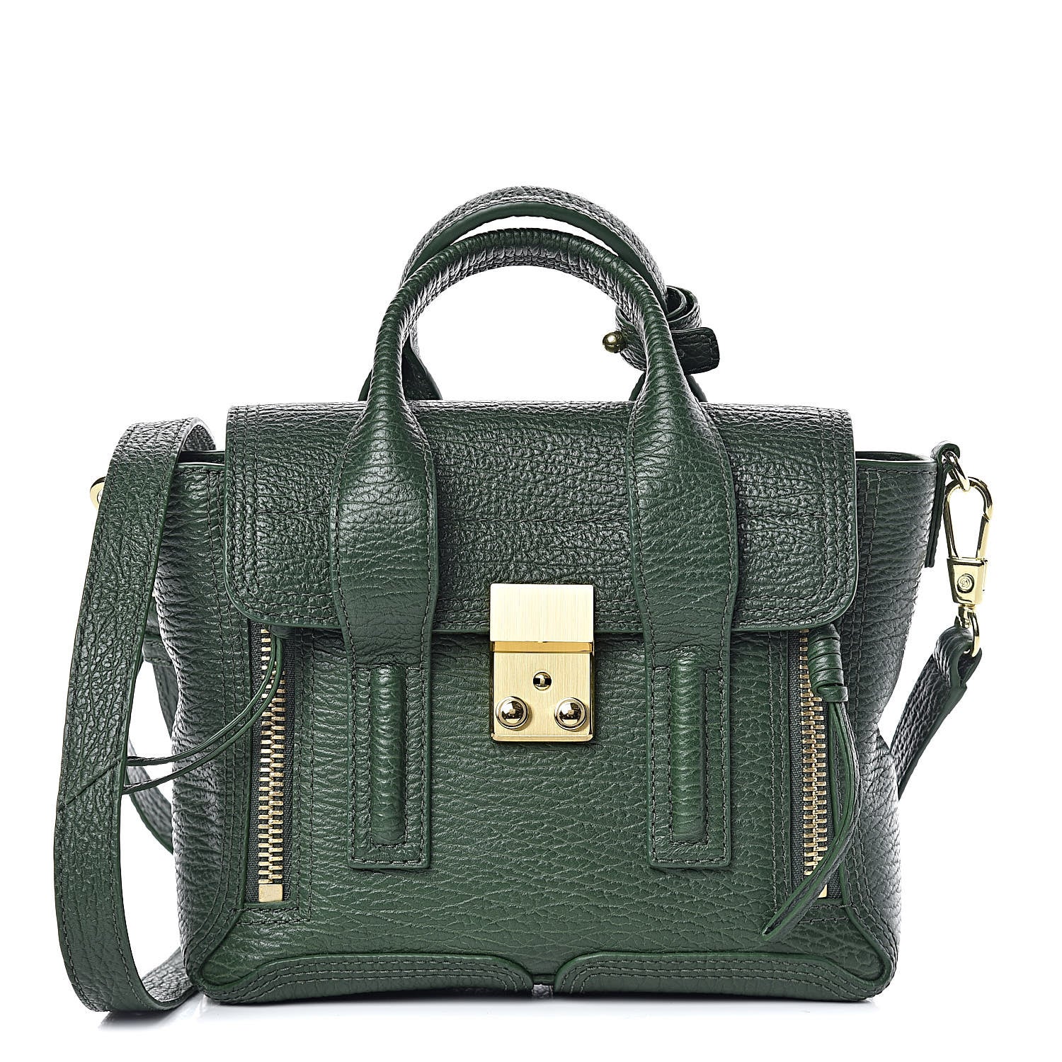 3.1 Phillip Lim 3.1 Textured Calfskin Mini Pashli Satchel Jade 1 of 11