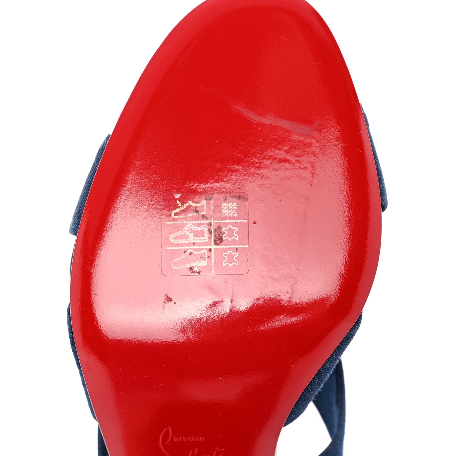 Christian Louboutin Denim Disco Club 85 Sandals 38.5 Blue 12 of 13