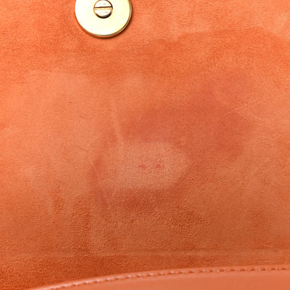 Christian Dior Calfskin Studded Diorama Top Handle Wallet on Chain Pouch Orange 5 of 5